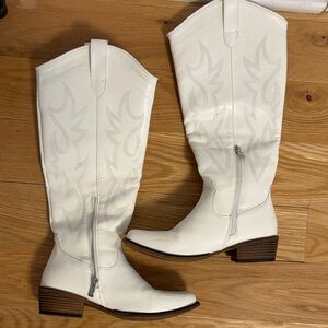 White Western Boots